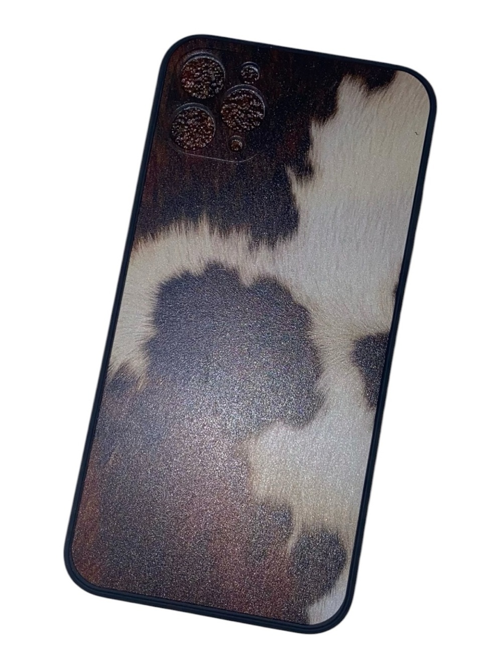 NEW IPHONE 13 PRO PHONE CASE Cow Print Pattern Brown White